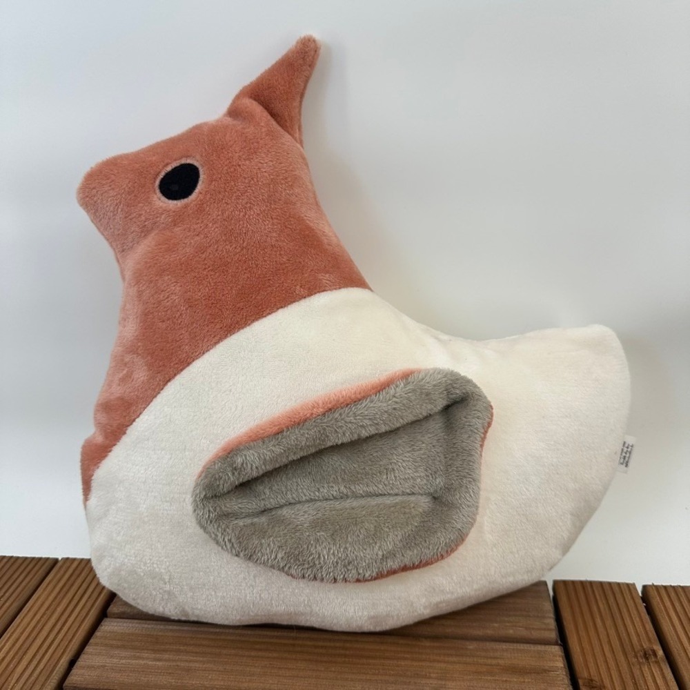 Cute Red Sparrow Bird Plush Toy Stuffed Animal Kawaii Coral White Gray Kids Gift - Picture 3 of 5